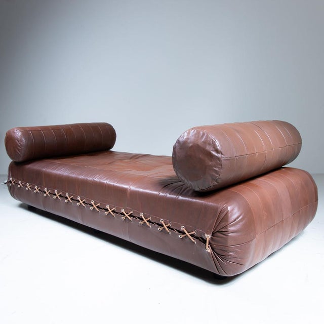 Daybed in Brown Leather, 1960 For Sale - Image 4 of 10