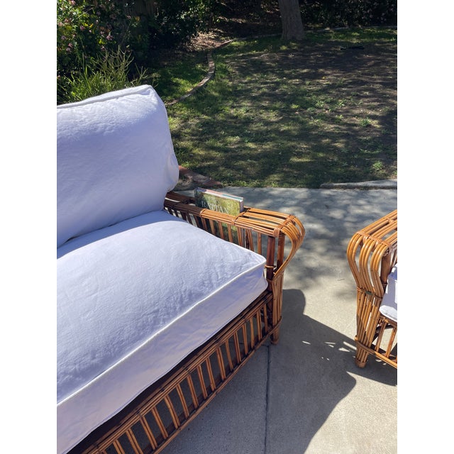 Antique Stick Wicker Sofa & Lounge Chairs, a Set of 3 Attributed to Heywood Wakefield For Sale - Image 14 of 15