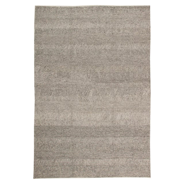 Contemporary Heathered Stone Flat-Weave Wool Rug by Doris Leslie Blau For Sale