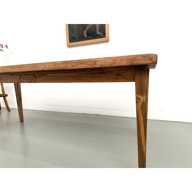 Vintage Poplar Farmhouse Table, 1970s For Sale - Image 10 of 18