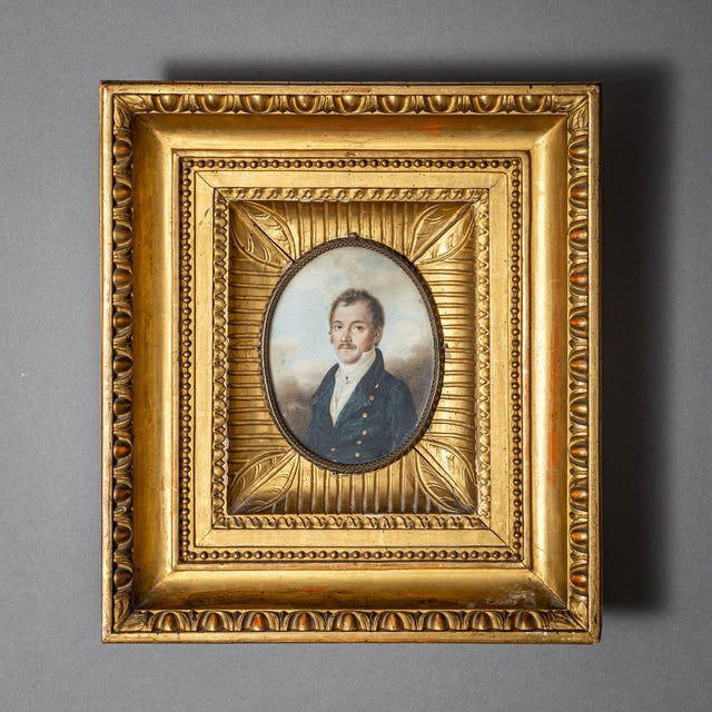 Portraits of Gentlemen, 19th Century, Painting, Set of 2 For Sale - Image 4 of 9