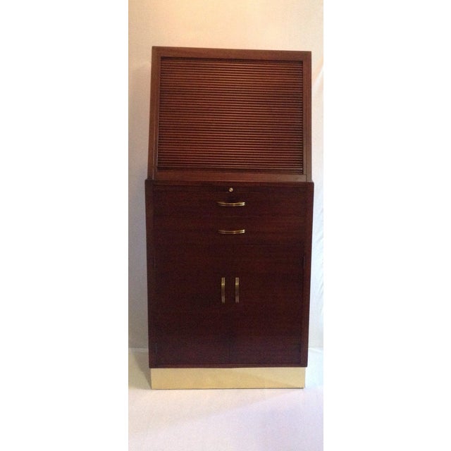 1940 S Vintage Mahogany Optometrist Roll Top Hamilton Cabinet