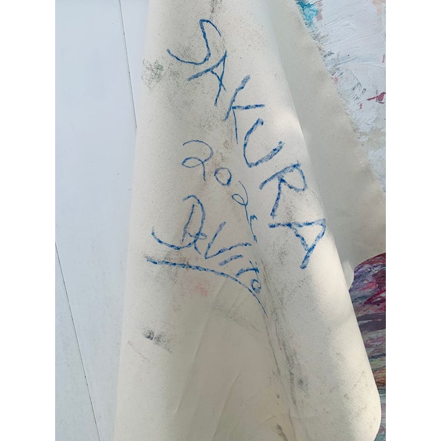 Textile Contemporary "Sakura" Original Abstract Painting by Louie DeVito For Sale - Image 7 of 7