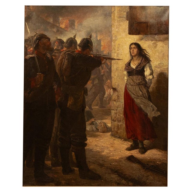 Tan Pair French Franco-Prussian Historical Military War Propaganda Oil Paintings by Charles Louis Muller, 1870 For Sale - Image 8 of 18