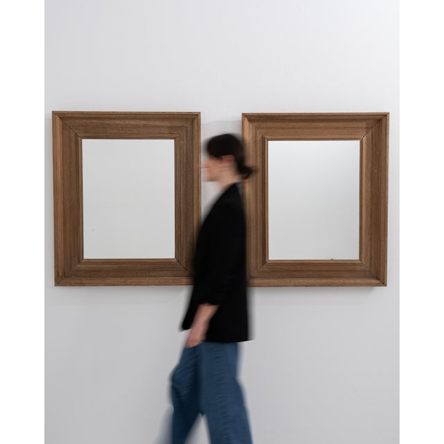 19th Century French Pair of Oak Wall Mirrors For Sale - Image 9 of 10