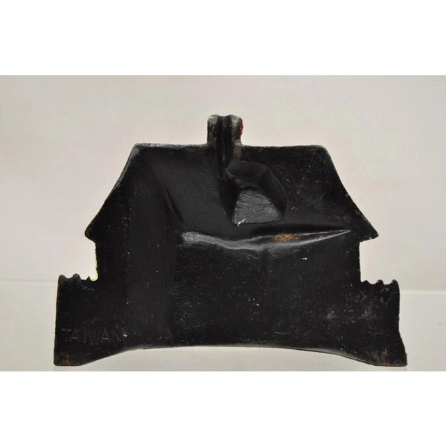 Antique Victorian Cast Iron Figural Traditional Cottage House Painted Door Stop For Sale In Philadelphia - Image 6 of 9