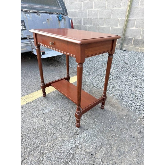 Wood Vintage Solid Wood 1-Drawer Console Table For Sale - Image 7 of 14