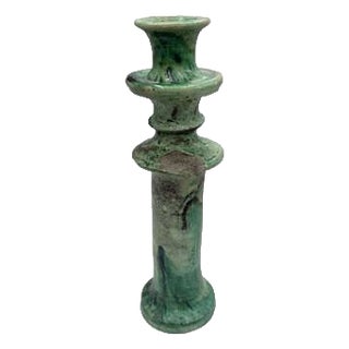 Moroccan Tamegroute Glazed Candlestick Holder For Sale