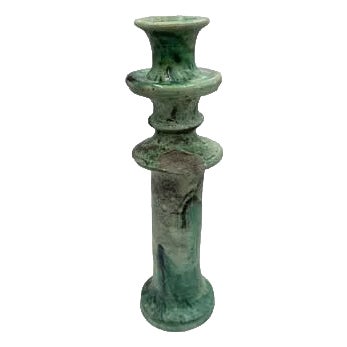 Moroccan Tamegroute Glazed Candlestick Holder For Sale