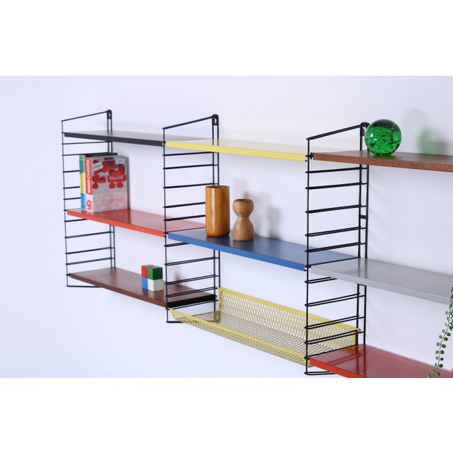 Tomado Modular Metal Wall Rack by A.D. Dekker for Tomado, 1950s, Set of 13 For Sale - Image 4 of 18