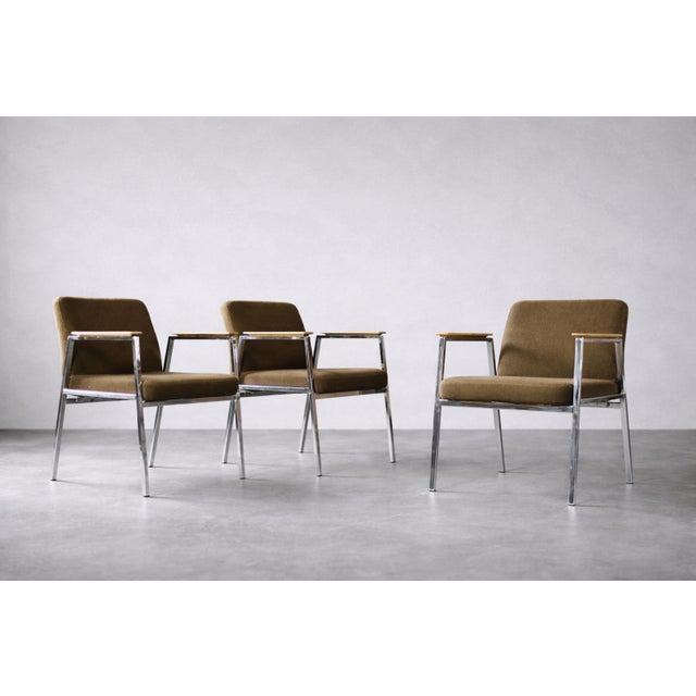 1970s Mid-Century Modern German Brown Conference Chair from Drabert, 1970s For Sale - Image 5 of 18