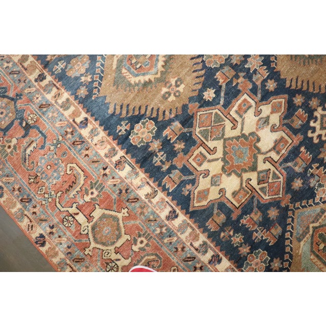 Zabihi Collection Geometric Oversize Persian Antique Heriz Rug - 12'2" x 18'2" For Sale - Image 4 of 12