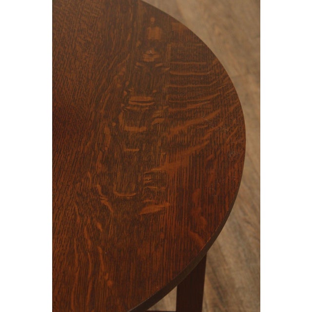 Stickley Mission Collection Oak Round Lamp Table For Sale In Philadelphia - Image 6 of 12