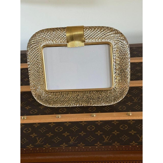 Glass Gold Murano Glass Photo Frame, 2000s For Sale - Image 7 of 12