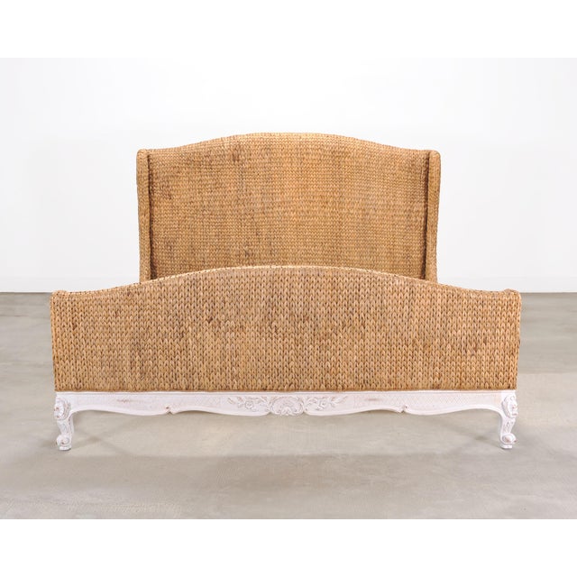 French Provincial Ralph Lauren Organic Woven Seagrass Antibes Bed King-Sized For Sale - Image 3 of 18