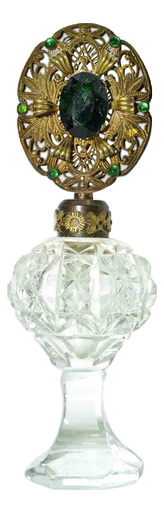 Former Czechoslovakian Art Deco Glass Perfume Bottle, 1930s
