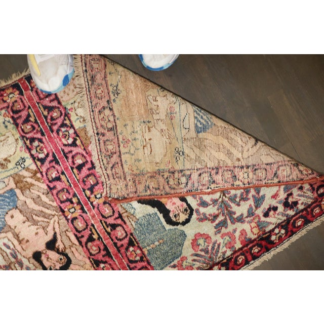 19th Century Lavar Kerman Pictorial Rug no. j5281 For Sale - Image 5 of 5