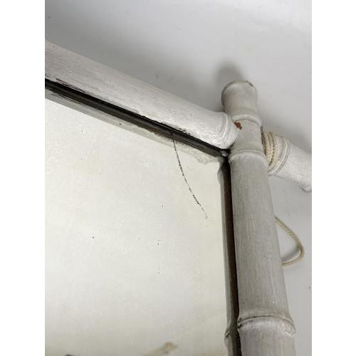 White Bamboo Mirror, France, 1930s For Sale - Image 4 of 13