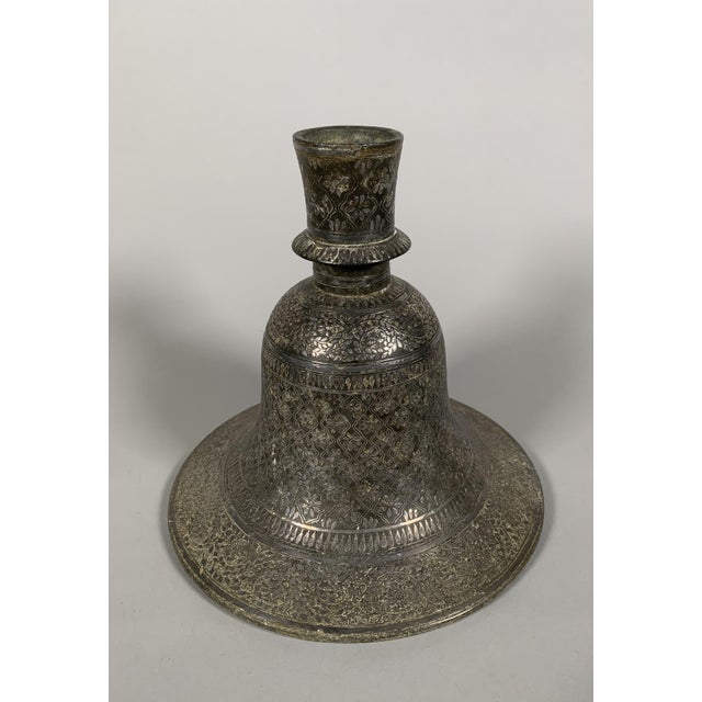 Hookah base "huqqa" with "Bidri" decoration, Deccan India, 18th century. Made of silver-plated steel, richly decorated...