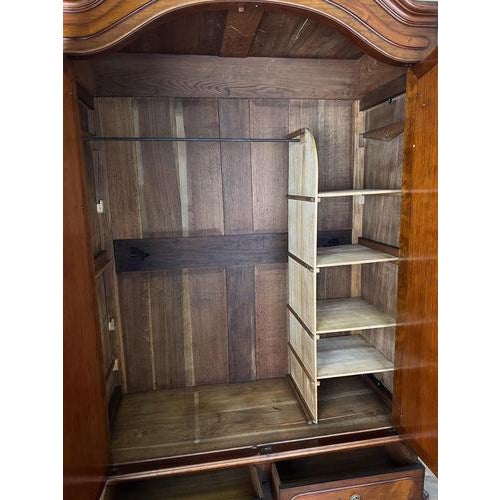 Antique French Carved Walnut Mirrored 2-Door Wardrobe For Sale - Image 18 of 18