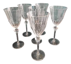 Wine Glasses Mod. Diamantis from Cristal D'Arques, 1990s, Set of 6