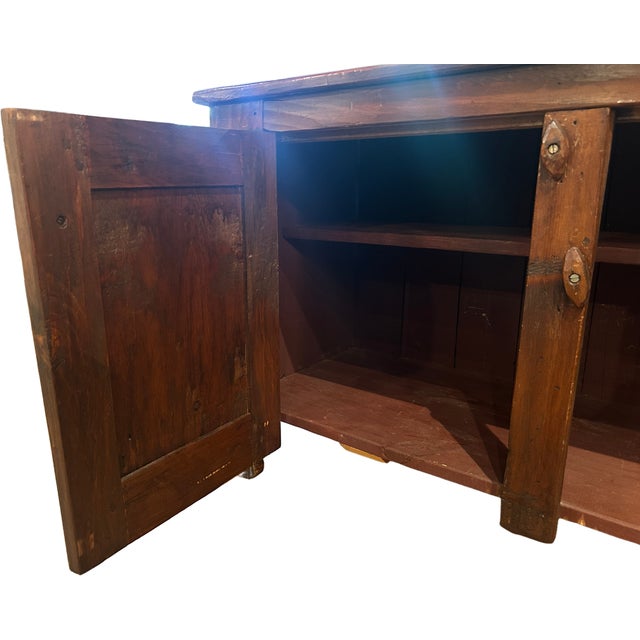 Brown 1970s Elongated Pine Bucket Bench For Sale - Image 8 of 9