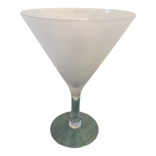 Vintage 1990s Pop Art Inspired Frosted Martini Glass Accent Lamp | Cocktail Glass Table Lamp. Manner of David Krys For Sale