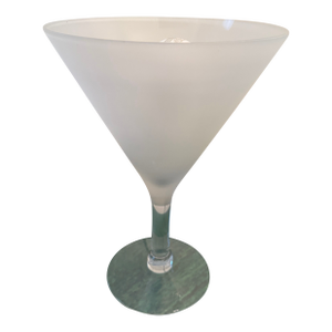 Vintage 1990s Pop Art Inspired Frosted Martini Glass Accent Lamp | Cocktail Glass Table Lamp. Manner of David Krys