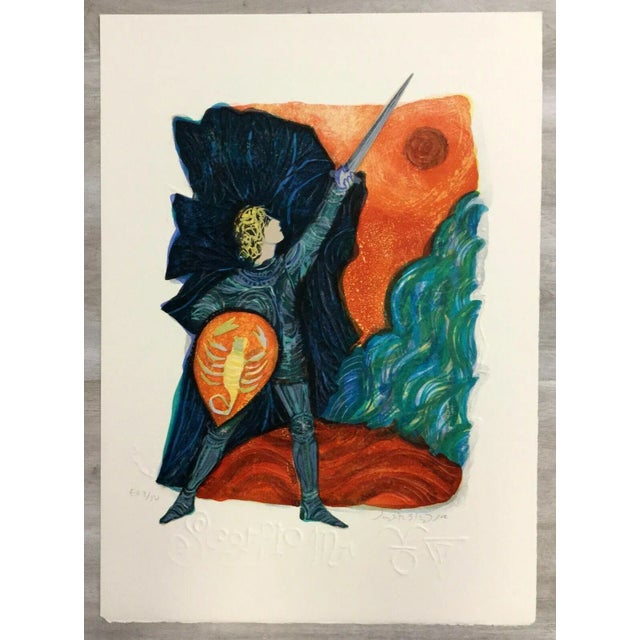 Mid Century Modern Unframed Scorpio Zodiac Judith Bledsoe Hand Signed Lithograph For Sale - Image 4 of 4