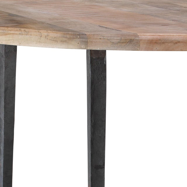 Jamie Young Farmhouse Wood & Iron Bistro Table For Sale - Image 4 of 5