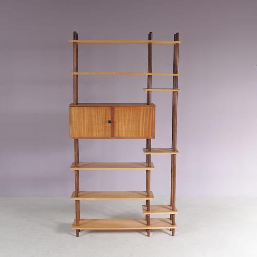 A lovely “stick” cabinet from the netherlands, manufactured around 1950. Made of high quality birch and teak wood in a...