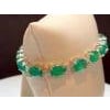 30 Carat Natural Zambian Emerald & Diamond Tennis Bracelet 14 Karat Gold For Sale - Image 16 of 18