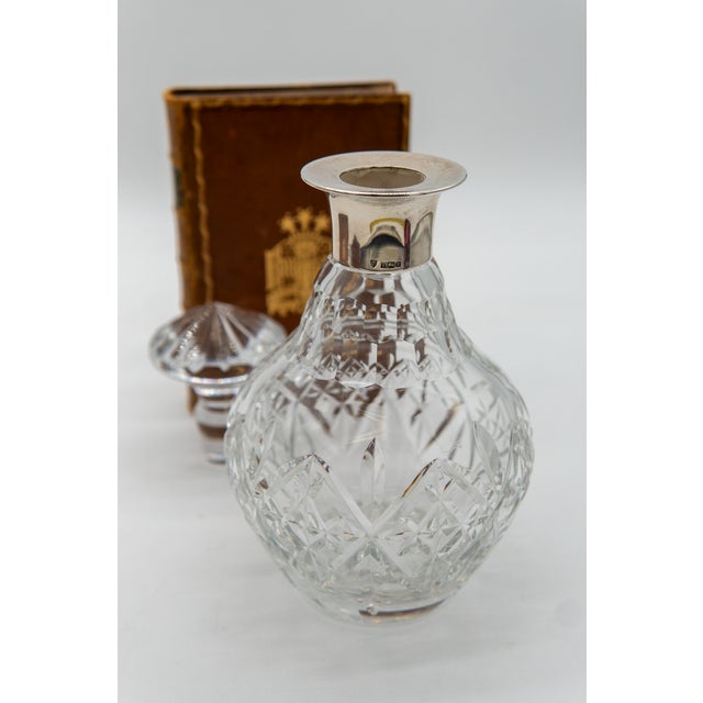 Glass Crystal Decanter With Hallmarked Sterling Collar by J B Chatterley & Sons LTD 1975 For Sale - Image 7 of 7