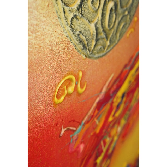 Aldo Damioli, Abstract Astronomy Material Composition, 1960s, Oil on Canvas For Sale - Image 8 of 14