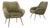 1960s French Green Art Deco Upholstered Armchairs - A Pair For Sale