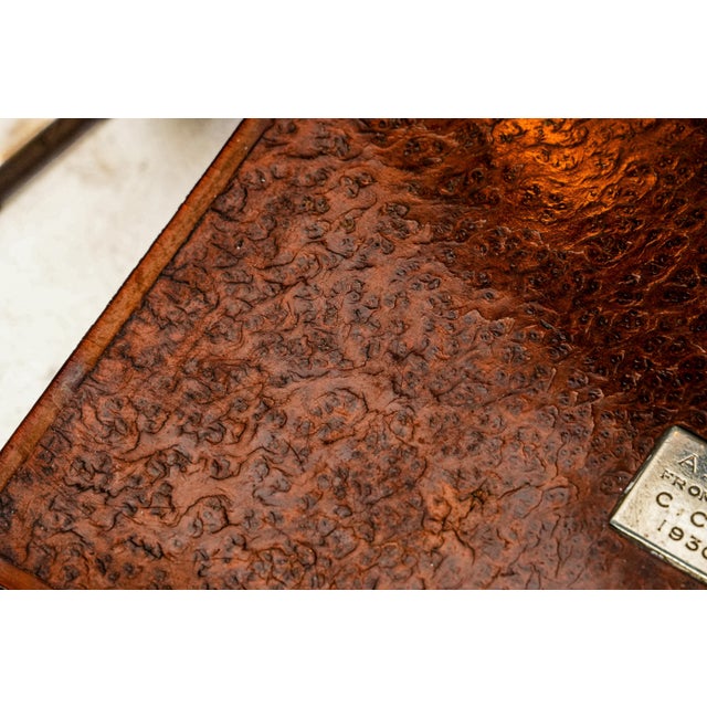 1930s Handsome Quality Wood Patterned Veneer Antique Jewelry Trinket Box For Sale - Image 5 of 12