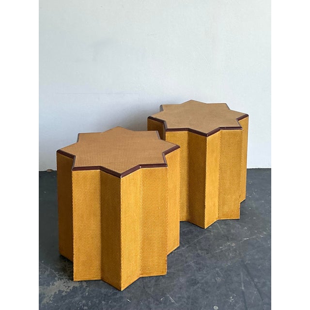 Vintage Star Shaped Molded Resin Side Tables . A Pair For Sale - Image 10 of 12