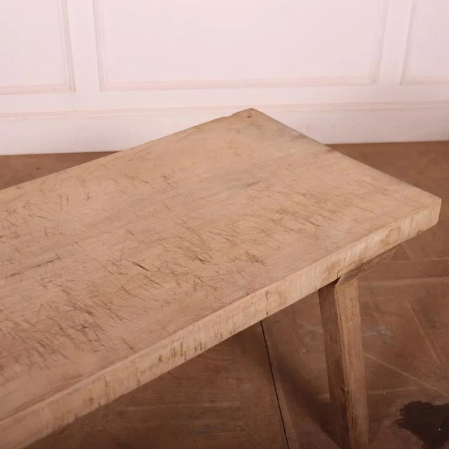 French Sycamore and Elm Trestle Table For Sale - Image 4 of 6