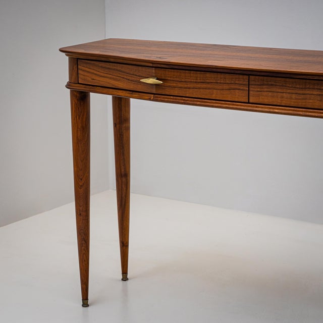 Mid 20th Century Walnut Console Table, Italy, Mid-20th Century For Sale - Image 5 of 10