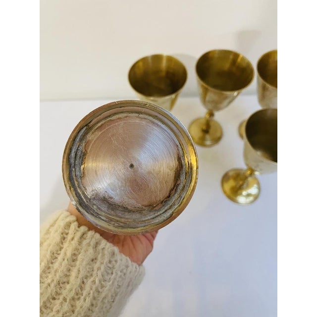 1950s Brass Goblets, 1950s, Set of 5 For Sale - Image 5 of 8
