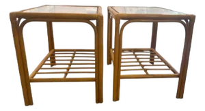 Vintage Rattan Side Tables