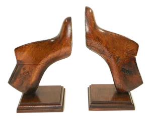 Pair of Vintage American Wood Shoe Molds Bookends