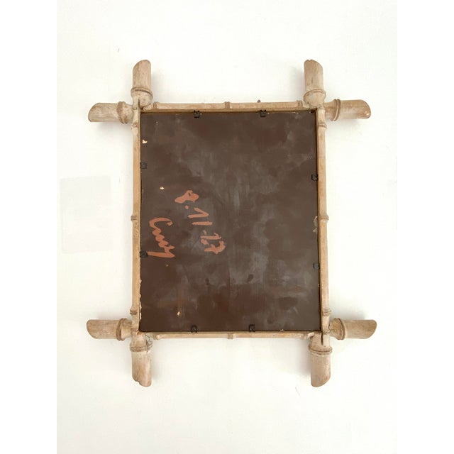 Wood 1930s French Rustic Faux Bamboo Mirror For Sale - Image 7 of 7