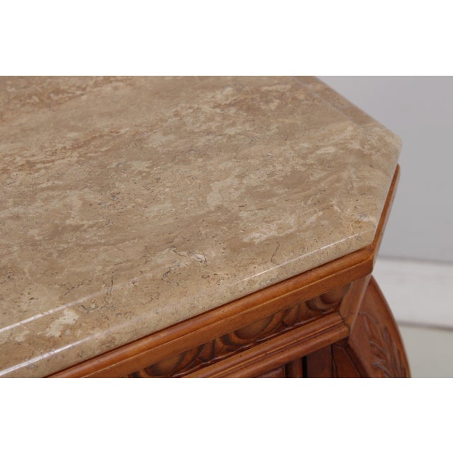 Brown Century Marble Top Cherry Credenza Sideboard For Sale - Image 8 of 18