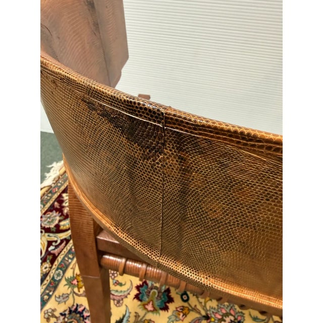 Wood Lizard Wrapped Klismos Chairs, Pair For Sale - Image 7 of 12