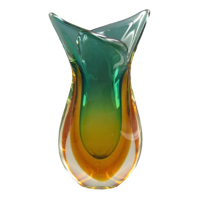 Sommerso Murano Glass Vase by Flavio Poli for Seguso, 1950s For Sale