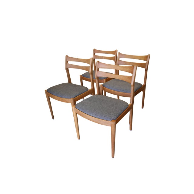 Danish Oak Chair by Johannes Andersen for Vamo Sønderborg, 1960s, Set of 4 For Sale - Image 10 of 17