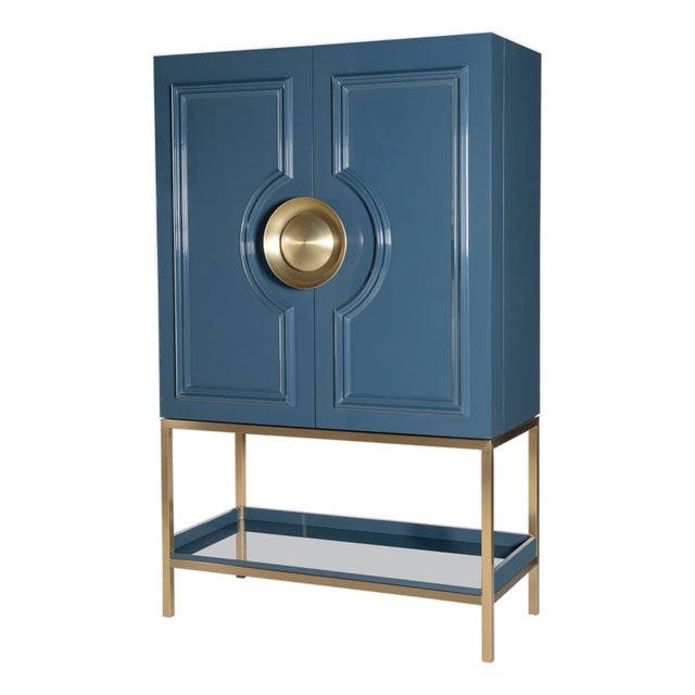Century Furniture Cadence Bar Cabinet - Blue For Sale