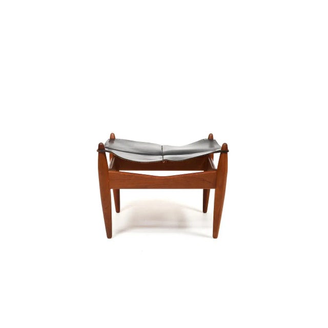 Mid-Century Teak & Leather Ottoman by Illum Wikkelsø, Denmark, 1960s For Sale - Image 10 of 10
