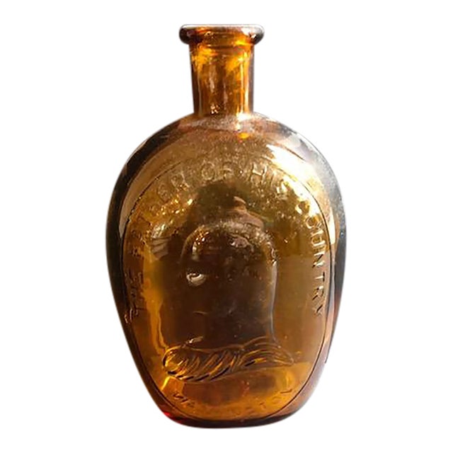 Mid-Century George Washington Amber-Colored Whiskey Bottle For Sale